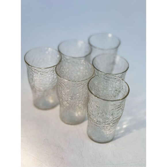 6 crackled glass mini glasses - Picture 6 of 6